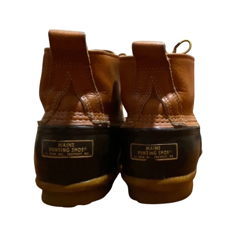 LL Bean Maine Hunting Shoe 6 Inch Duck Boots Mens 10 Brown Tan Made in USA